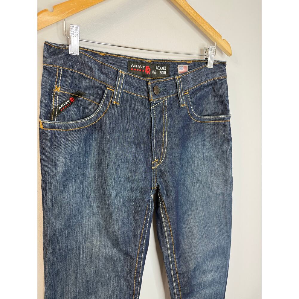 Ariat Men's Flame Resistant M4 Relaxed Boundary Boot Cut Jean Blue Sz 30x30 - Picture 3 of 13